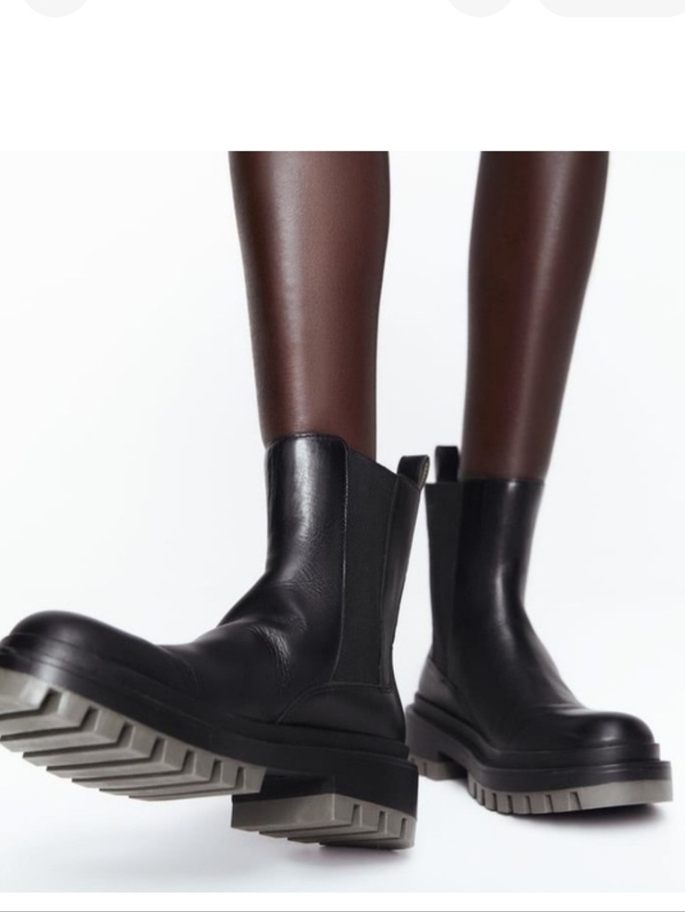 Zara Black Chunky Boots Size 42